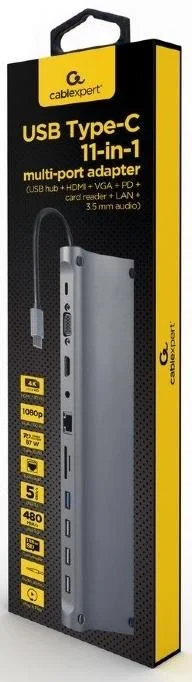 Фото: USB-хаб Cablexpert 11in1 Grey (A-CM-COMBO11-01) № 2 | KTC