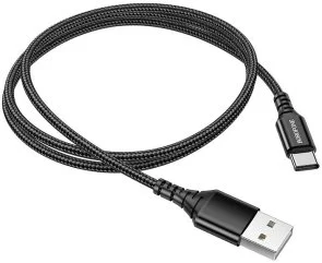 Фото: Кабель BOROFONE BX54 Ultra Bright 2.4A AM / Type-C 1m Black (BX54CB) № 2 | KTC