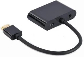 Фото: Перехідник Cablexpert 4K 30Hz HDMI / HDMI/VGA Black (A-HDMIM-HDMIFVGAF-01) № 2 | KTC