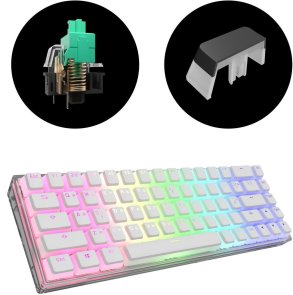 Клавіатура Dark Project Transparent Pudding PBT Mech. g3ms Teal KD68B ENG/UA/RU (DP-KD-68B-907700-GMT)