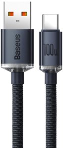 Кабель Baseus Crystal Shine Series 100W 5A AM / Type-C 2m Black (CAJY000501)