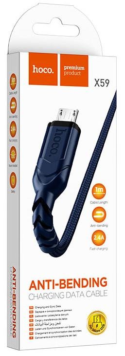 Кабель Hoco X59 Victory 2.4A AM / Micro USB 1m Blue (6931474744913)