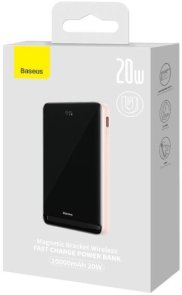 Батарея універсальна Baseus Magnetic Bracket Wireless Fast Charge 10000mAh 20W Pink (PPCX000204)