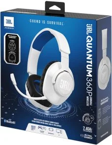 Фото: Гарнітура JBL Quantum 360P Console Wireless White (JBLQ360PWLWHTBLU) № 7 | KTC