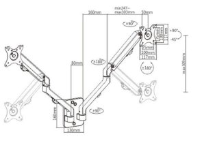 Кронштейн Gembird MA-WA2-01 Black