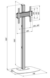 Кронштейн підлоговий мобільний KSL FSP441F Silver