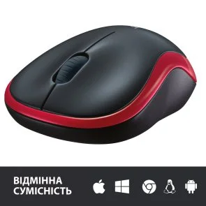 Фото: Миша Logitech M185 Black/Red (910-002240) № 3 | KTC