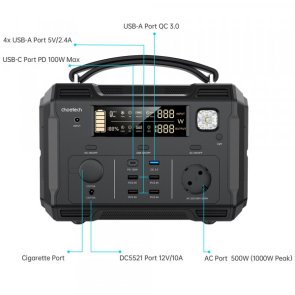 Зарядна станція Choetech BS004-EU-BK 500W