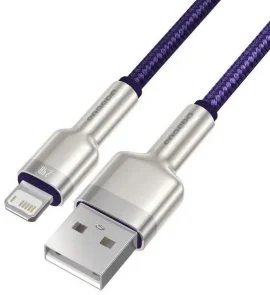 Фото: Кабель Baseus Cafule Metal 2.4A AM / Lightning 2m Purple (CALJK-B05) № 2 | KTC