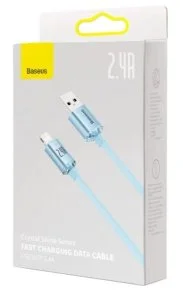 Фото: Кабель Baseus Crystal Shine Series 2.4A AM / Lightning 2m Sky Blue (CAJY001203) № 7 | KTC
