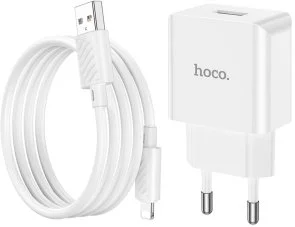 Фото: Зарядний пристрій Hoco C106A Leisure White with AM/Lightning (6931474783899) № 6 | KTC