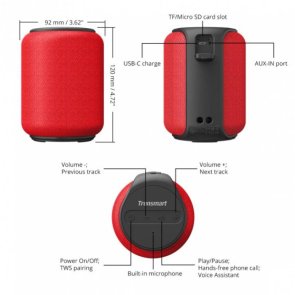 Портативна колонка Tronsmart Element T6 Mini Red (366158)