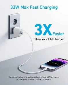 Фото: Зарядний пристрій Anker PowerPort 323 33W White (A2331G21) № 3 | KTC