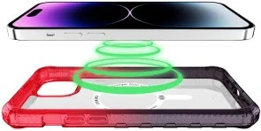 Фото: Чохол iTSkins for iPhone 15 Supreme R Prism with MagSafe Coral and black (AP5N-SUPMA-COBK) № 5 | KTC