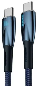 Фото: Кабель Baseus Glimmer Series Fast Charging PD 100W Type-C / Type-C 1m Blue (CADH000703) № 2 | KTC
