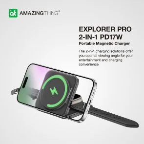 Фото: Бездротова зарядна станція AMAZINGthing Explorer Pro 2in1 MagSafe Black (EP2IN1SET) № 3 | KTC
