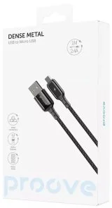 Фото: Кабель Proove Dense Metal 2.4A AM / MicroUSB 1m Black (CCDM20001301) № 5 | KTC