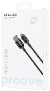Фото: Кабель Proove Flex Metal 2.4A AM/Lightning 1m Black (CCFM20001101) № 2 | KTC