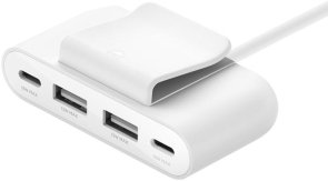 USB-хаб Belkin BoostCharge 4 Port USB Power Extender White (BUZ001BT2MWHB7)