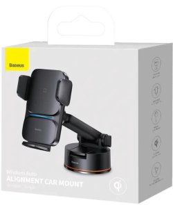 Кріплення для мобільного телефону Baseus Wisdom Auto Alignment suction base 15W Black (CGZX000101)