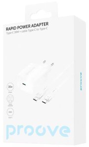 Зарядний пристрій Proove Rapid 30W with Type-C/Type-C White (54688)