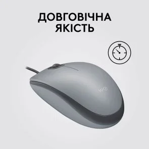 Фото: Миша Logitech M110 Silent Mid Gray Akoya Hangtab Box (910-006760) № 4 | KTC