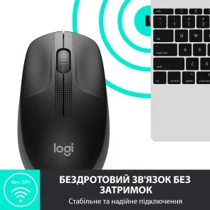 Фото: Миша Logitech M190 Full Size Wireless Charcoal (910-005905) № 5 | KTC