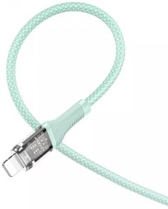 Кабель Hoco U111 Transparent Discovery Type-C/Lightning1.2m Green (U111_Lightning_green)