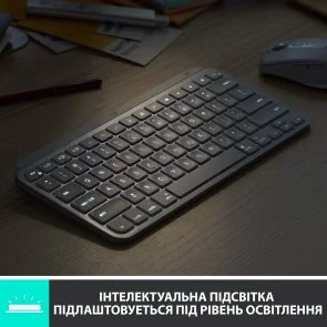 Фото: Клавіатура Logitech MX Keys Mini Minimalist US/Ukr Pale Grey (920-010499) № 11 | KTC