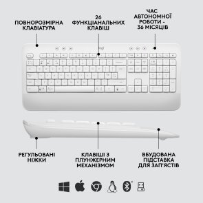 Комплект клавіатура+миша Logitech Signature MK650 Combo Us/Ukr OffWhite for business OEM (920-011032)