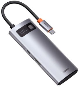 USB-хаб Baseus Metal Gleam Series 5in1 Space Gray (CAHUB-CX0G/WKWG020013)