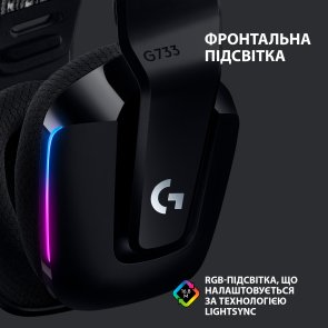 Гарнітура Logitech Lightspeed Wireless RGB Gaming Headset G733 Black (981-000864)