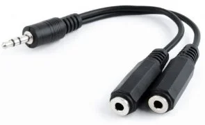 Фото: Розгалужувач Cablexpert Jack 3.5 M / 2x3.5 F 0.1m Black (CCA-415-0.1M) № 2 | KTC