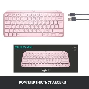 Фото: Клавіатура Logitech MX Keys Mini US/UKR Rose (920-010500) № 10 | KTC