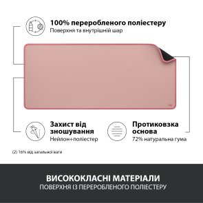 Килимок Logitech Desk Mat Studio Series 300x700x2mm Darker Rose (956-000053)