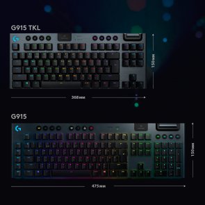 Клавіатура Logitech G915 TKL US International Tactile Carbon