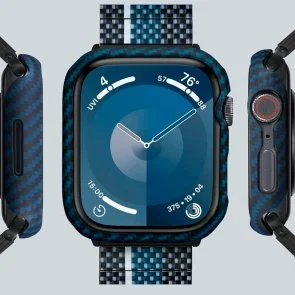 Фото: Чохол Pitaka for Apple Watch 9/8/7 45mm - Air Case Black/Blue № 3 | KTC