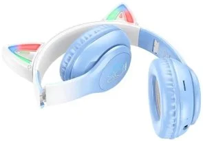 Фото: Гарнітура Hoco W42 Cat Ears Crystal Blue (6931474795861) № 2 | KTC