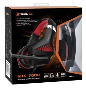 Фото: Гарнітура Real-EL GDX-7600 Black/Red (EL124100028) № 7 | KTC