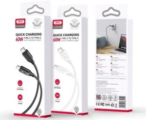 Фото: Кабель XO NBQ236B Braided 60W Type-C / Type-C 1m White (NBQ236B_White) № 2 | KTC