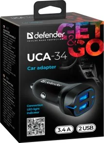 Фото: Автомобільний зарядний пристрій Defender UCA-34 Black (83834) № 5 | KTC