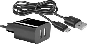 Фото: Зарядний пристрій Defender UPC-21 Black with AM/MicroUSB (83581) № 6 | KTC