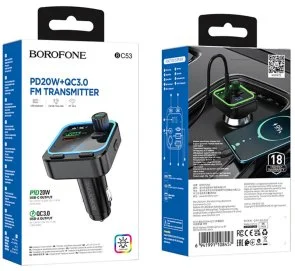 Фото: FM-Трансмітер + АЗП BOROFONE BC53 Highway 20W Black (6941991108457) № 4 | KTC