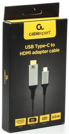 Кабель Cablexpert 8K Type-C / HDMI 2m Grey (A-CM-HDMIM8K-2M)