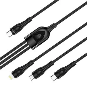 Фото: Кабель ColorWay 3in1 60W Type-C / Lightning/Type-C/MicroUSB 1.2m 60W Black (CW-CBPDU3060-BK) № 5 | KTC