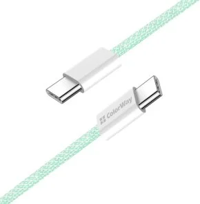 Фото: Кабель ColorWay 3A 60W Type-C / Type-C 1m Green (CW-CBPDCC061-G) № 4 | KTC