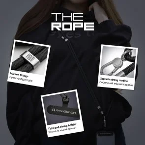 Фото: Ремінець для смартфону ArmorStandart Rope Titanium Onyx with Dark holder (ARM76098) № 4 | KTC