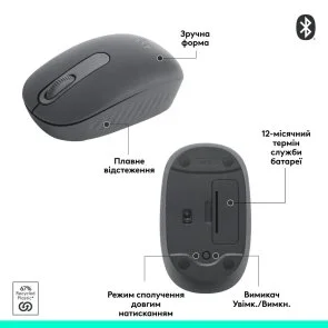 Фото: Миша Logitech M196 Wireless Graphite (910-007459) № 11 | KTC