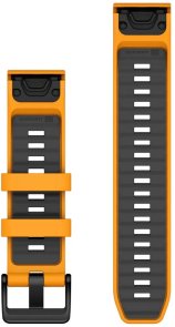 Ремінець Garmin for Fenix 8 QuickFit - 22mm Watch Bands Spark Orange/Graphite Silicone (010-13392-01)