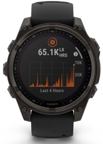 Смарт годинник Garmin Fenix 8 - 47 mm Solar Sapphire Carbon Gray DLC Titanium with Black/Pebble Gray Silicone Band (010-02906-11)